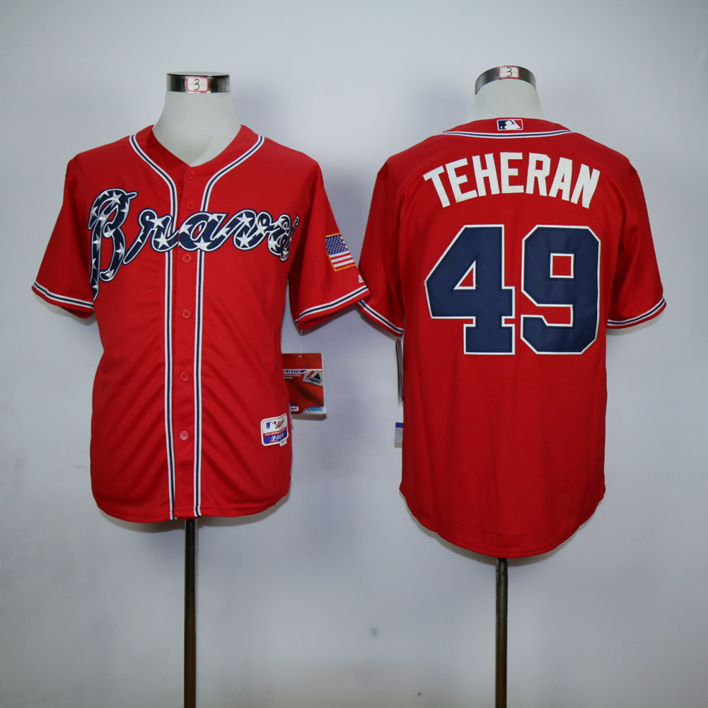 Men Atlanta Braves #49 Teheran Red MLB Jerseys